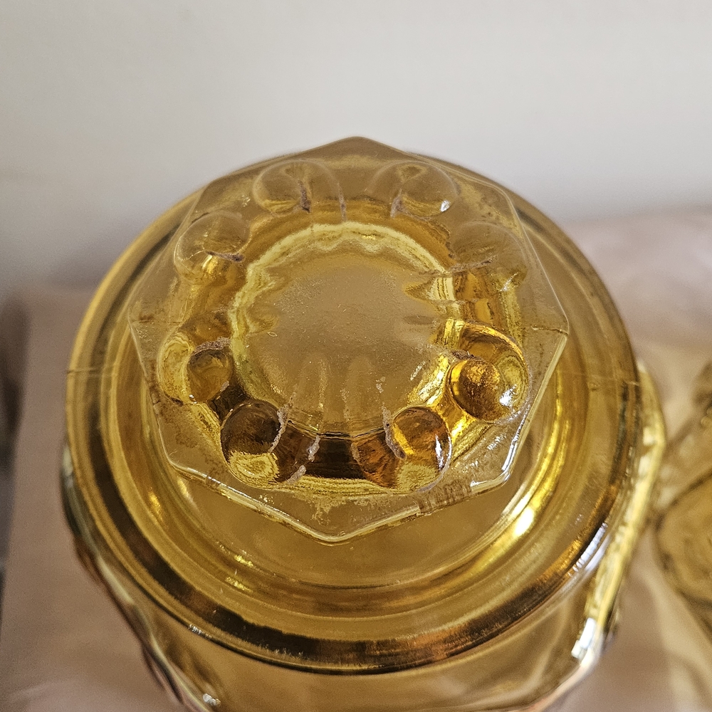 L.E‎ Smith Amber Canister Set - Picture 6 of 14